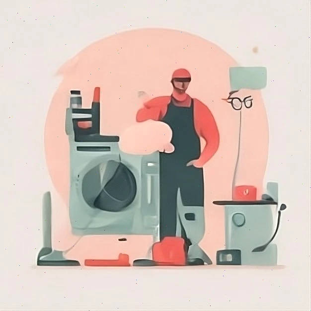 Ilustrácia majstra s domácimi spotrebičmi